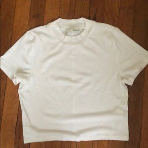 Mock neck ribbed white shirt